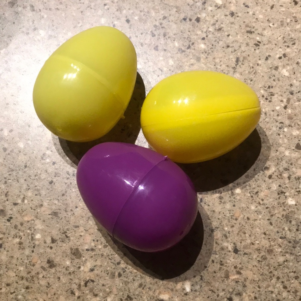 💝FREE when Bundled 💝 Three Plastic Eggs yellow and purple colors